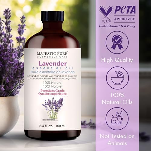 Majestic Pure Lavender Essential Oil for Diffuser - 3.4 Fl Oz
