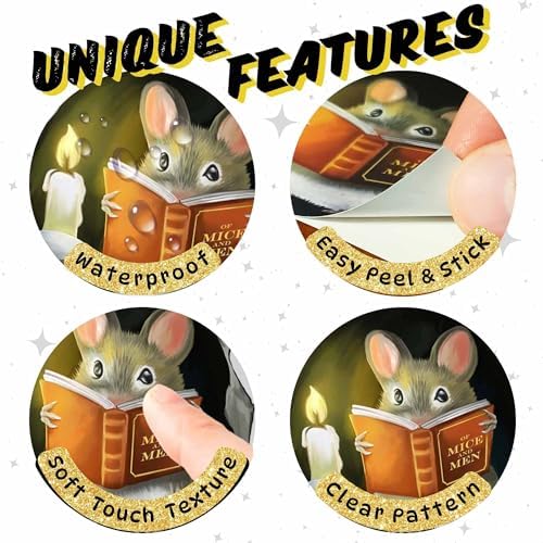 Micesterpiece 3D Mouse Reading Book in Mouse Hole, Cracked Wall, Decal Sticker, Removable Wall Decor, Book Lover Gift Idea, Baseboard, Wall Sticker Decal, 001CRACKS
