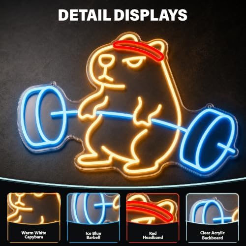 Capybara Neon Sign, LED Wall Light for Room