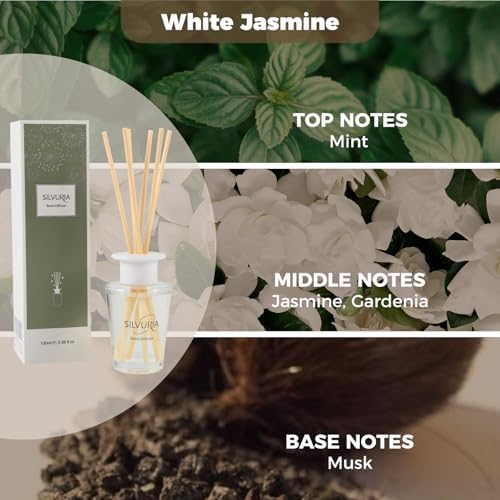White Jasmine Scented Reed Diffuser Set,100ml(3.38 oz)