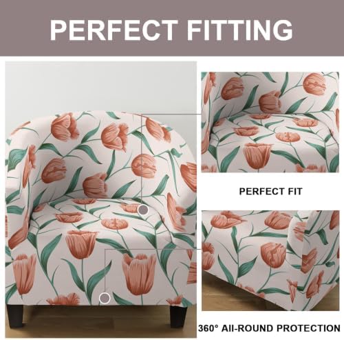 Eco-Ancheng Club Chair Slipcover Tub Chair Cover Stretch Armchair Covers