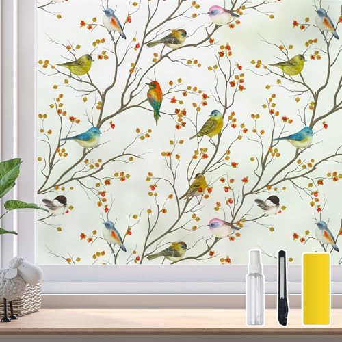DKTIE Frosted Window Privacy Cling Film Included Tools 17.7in X 78.7in