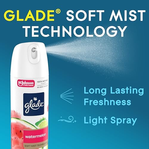 Glade Air Freshener Room Spray, Watermelon Spritzer Scent, Odor Fighting to Deliver Long Lasting Freshness, 7.3 Oz, 6 Count