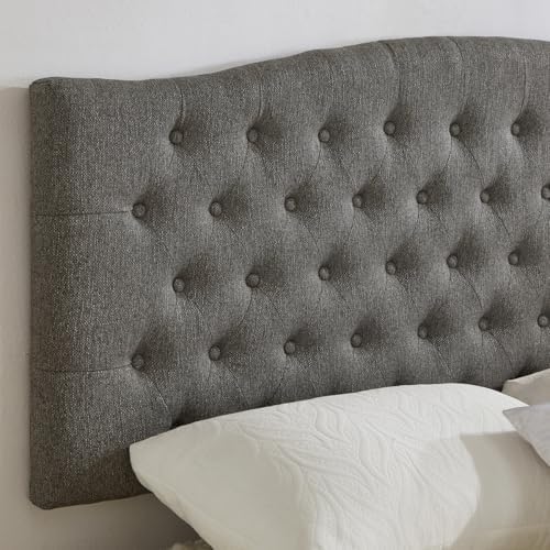 24KF Upholstered Tufted Button Wall Mounted Linen Headboard,Comfortable Fashional Headboard Queen/Full Size,6055-Q-Granite