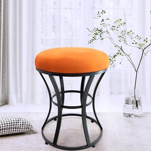 Vanity Chair, Small Velvet Vanity Stool & Ottoman Bench for Bathroom, Dorm