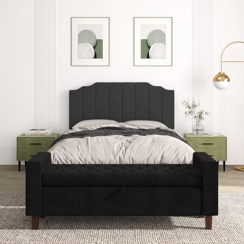 Befurtori Queen Size Headboard Only, Linen Wall Mount Headboard, Dark Gray