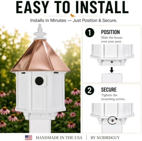 Handmade Copper Roof Bluebird House (H8C)