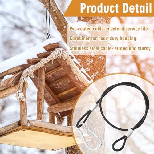 4 Pcs Wire for Bird Feeder Hook 18in Hanging Cable with Hook