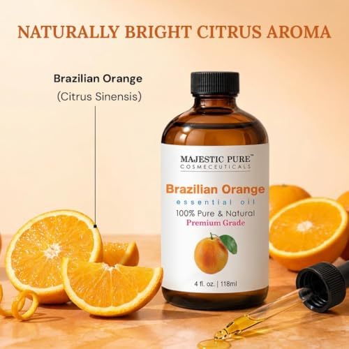 Majestic Pure Brazillian Orange Essential Oil for Diffuser - 4 Fl Oz