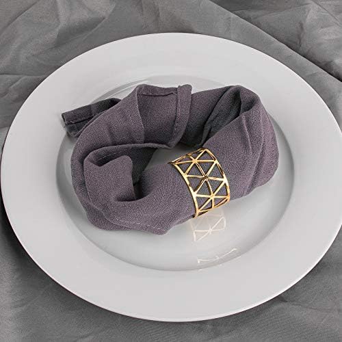 12PCS-LUNEY Gold Napkin Rings Set of 12 Bulk, Metal Napkin Holder Buckles