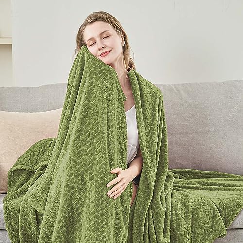 inhand Sage Green Fleece Throw Blanket for Couch, Super Soft Flannel Blanket, Lightweight Fuzzy Blankets Sofa Bed Office, Washable Cozy Plush Fleece Blankets&Throw for All Season(50x60 Inches)