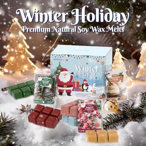 ARVIDSSON Winter Scented Wax Melts, Holiday Soy Wax Cubes for Wax Warmer
