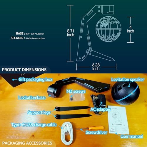 Magnetic Levitation Bluetooth Speaker Floating Sci-Fi Decor Gifts for Men