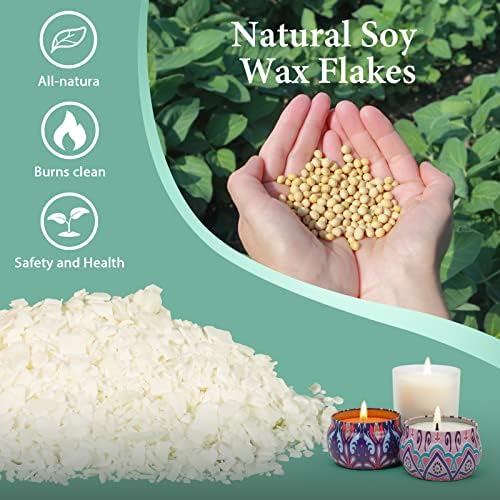 SAEUYVB 2lbs Soy Wax for Candle Making,Candle Making Kit with Wax Melter