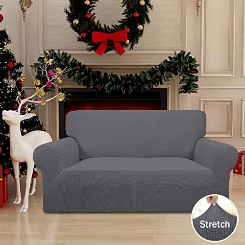 Easy-Going Stretch Loveseat Couch Covers Washable Grey