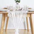 6 Pcs White Lace Table Runner 30 x 120 Inch Rustic Vintage Embroidered Sash