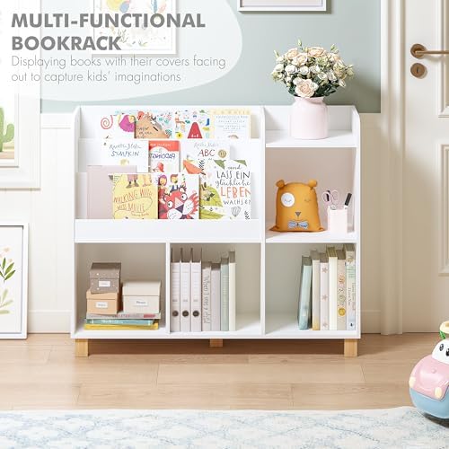 Spirich Kids Bookshelf and Toy Storage, Child Cube Organizer Bookcase Shelf