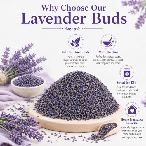 Sukh 9.5oz Dried Lavender Flowers - Make Sachets for Drawers and Closets