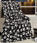 Elegant Comfort Lightweight Printed Throw Blanket- All Season, Ultra Soft, Cozy and Plush- Decorative Throw Blankets, Perfect for Lounging, 50 x 60 inches, Skull & Bones, Throw Blanket