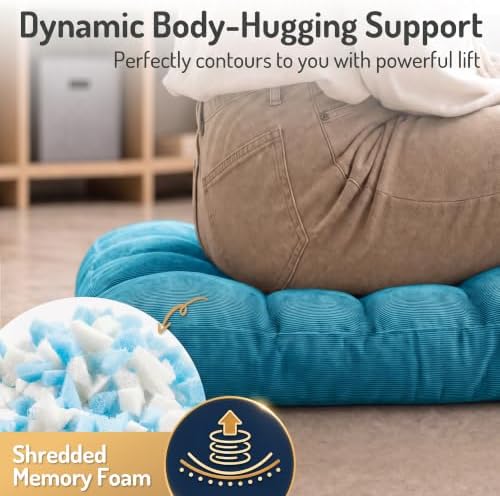 Floor Pillows Set of 2, Large Meditation Cushion for Adults, 22 Inch Square