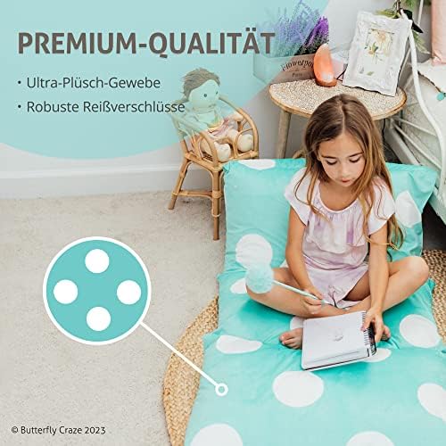 Butterfly Craze Floor Pillow Cover Plush Folding Lounger Bed Cushion Case