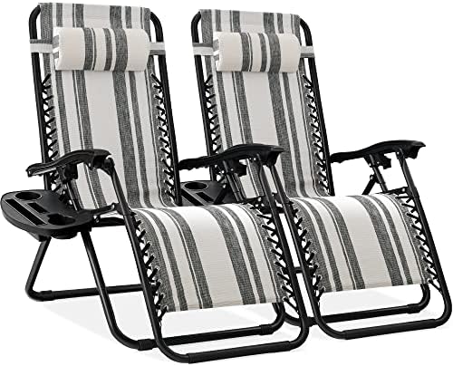 Best Choice Products Zero Gravity Chair Recliner, Gray Stripes