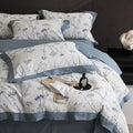 HighBuy Garden Blue Floral Duvet Cover Queen Floral Bedding Comforter Cover Queen Set Luxury Soft Boho Flowers Printed Cozy for Women Men Cottagecore Botanical Floral Bedding Sets Queen All Season