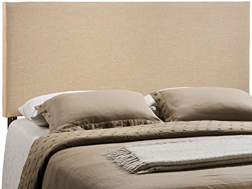 Modway Region Linen Fabric Upholstered Queen Headboard in Café