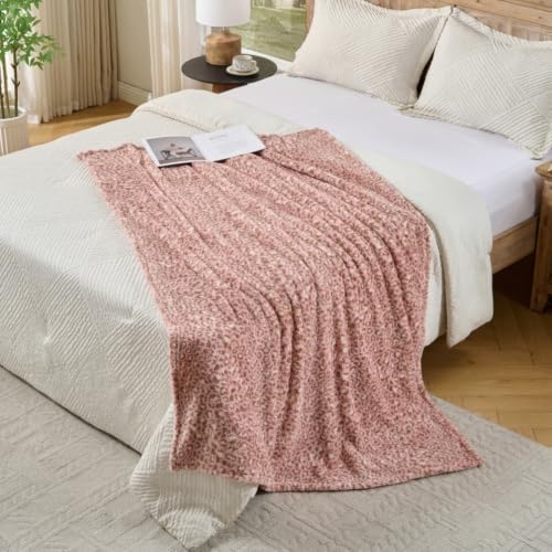 Leopard Cheetah Print Blanket – Pink Soft Plush Fleece Throw for Bed, Sofa & Travel – All Season Cozy Cheetah Pattern Home Decor Throw Blanket, 50″ x 60″