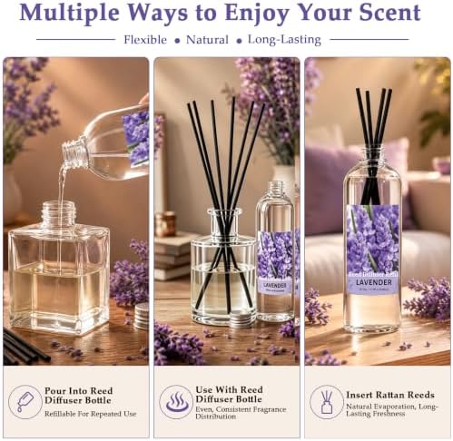 SCENTORINI Lavender Diffuser Reed Diffuser Refill Oil, 33.81 Fl Oz