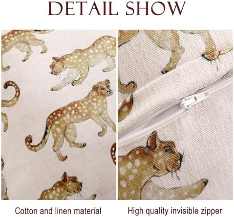 patdrea Designer Vintage Leopard Print Pillow Cover,18"x18",Set of 2