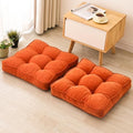 MIDDLE ONE Floor Pillow Set of 2, Memory Foam Cushion 22x22 – Square, Orange