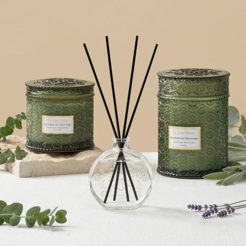 LA JOLIE MUSE Eucalyptus Sage Reed Diffuser, Scented Room Diffuser for Home