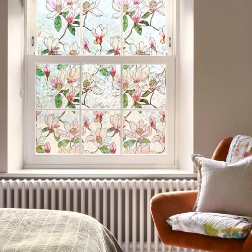 Ranzdn Window Privacy Film, Stained Glass Static Cling, 23.6" x 157.4"