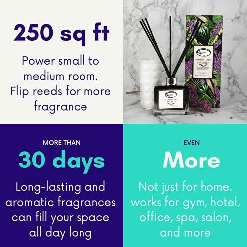 Air Jungles Lavender Reed Diffuser Set with Sticks 3.4 Fl Oz