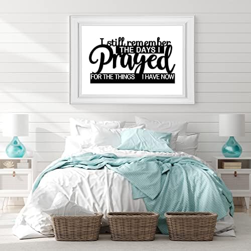Jetec 1 Pc Remember Prayed Sign Wood Blessed Table Decor, Black, Classic