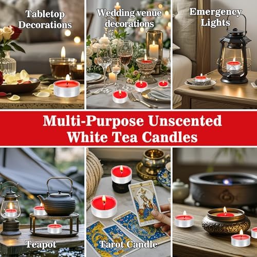 MAQIHAN 25 pcs Red Tea Light Candles - Mini Votive Soy Candles Bulk