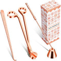 Calary 3 in 1 Candle Care Kit - Wick Trimmer, Snuffer & Dipper Set (Rose Gold)