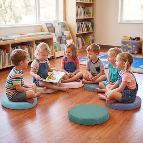 Juexica 6 Pcs Extra Thick Flexible Seating Floor Cushions Assorted Colored Pillow Floor Cushions for Classroom Soft Flexible Seating for Kids Learning Sitting Daycare School Chair (Morandi Colors)