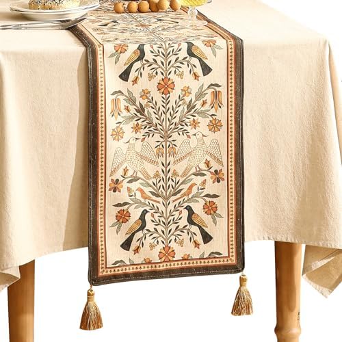bilin gaier Designer French Vintage Small Table Runner,63"x12"