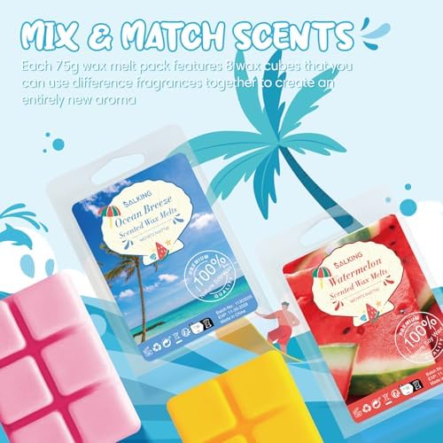 SALKING Summer Scented Wax Melts, Soy Wax Cubes/Tarts for Wax Melt Warmer