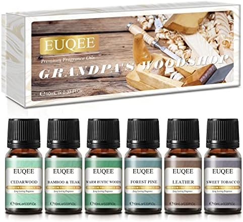 EUQEE 6PCS Premium Woody Scented Oil Fragrance Oils Gift Set