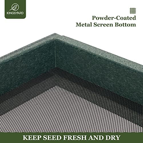 Kingsyard Platform Bird Feeder for Outdoors, Hanging Tray, 2 Pack