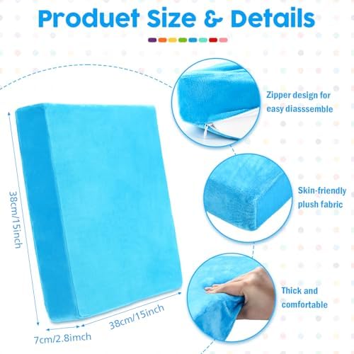 GlikCeil 8 Pcs Square Floor Pillow Cushions for Kid Classroom 15'', Rainbow