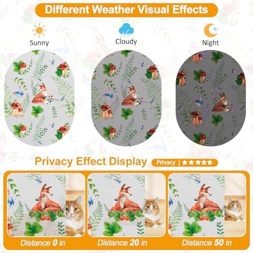Countewol Privacy Window Films Stain Glass Cling No Glue Anti-UV Window Sticker for Bathroom Bedroom Living Room(Forest Textured 70.86" L*36.2" W)