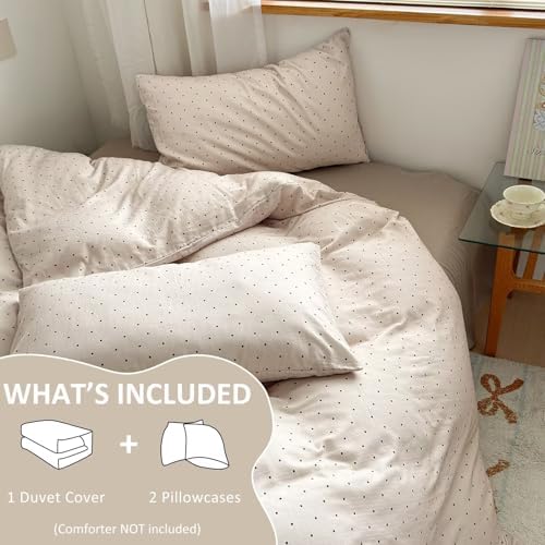 Polka Dot Cotton Duvet Cover Twin XL 68"×90",100% Cotton Bedding