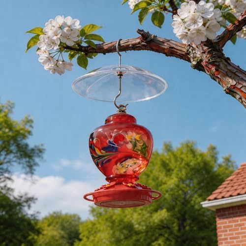 8" Mini Plastic Rain Cover for Bird Feeder, Clear Weather Guard Baffle Dome