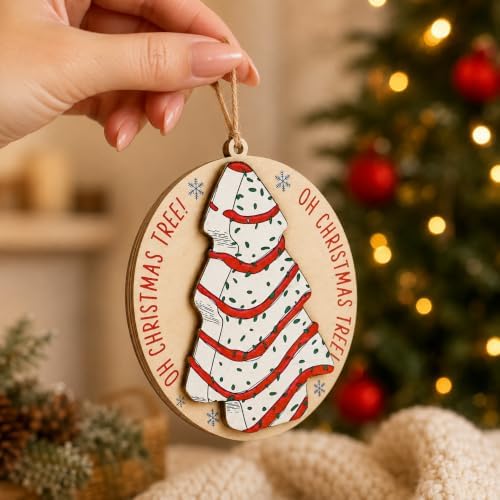Christmas Tree Cake Ornament 2026, Cookie Ornament Featuring Christmas Tree Bakery Design, Funny Christmas Tree Shaped Hanging Ornaments, Gift for Baker, Women, Friends, Daughter, Grandma