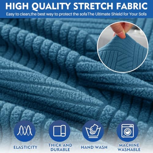 XINEAGE Loveseat Slipcover Pet Friendly, Stretch Couch Cover,Peacock Blue