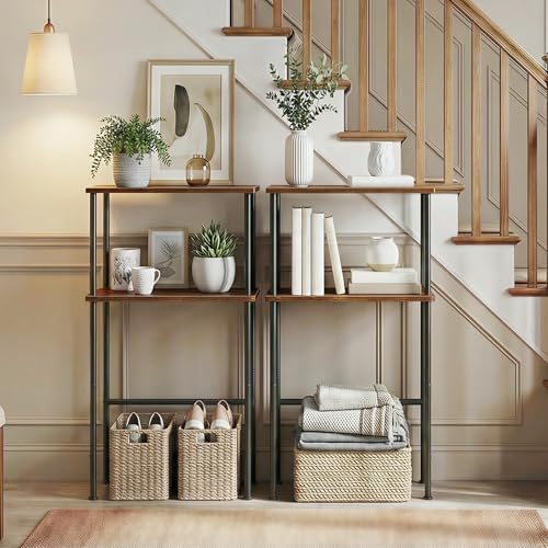 HOOBRO Narrow Console Table for Small Space, 15.7" Entryway Table 2-Tier